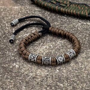 Brown Braided Bracelet with Silver Accents